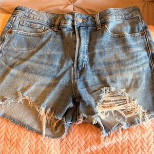 Old Navy Light Blue Distressed Denim Shorts